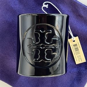 Tory Burch Black logo resin cuff